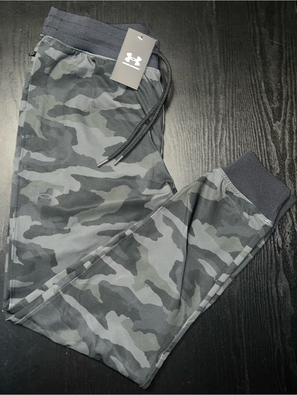 Under Armour Men's UA Sportstyle Elite Printed camo black grey Joggers large